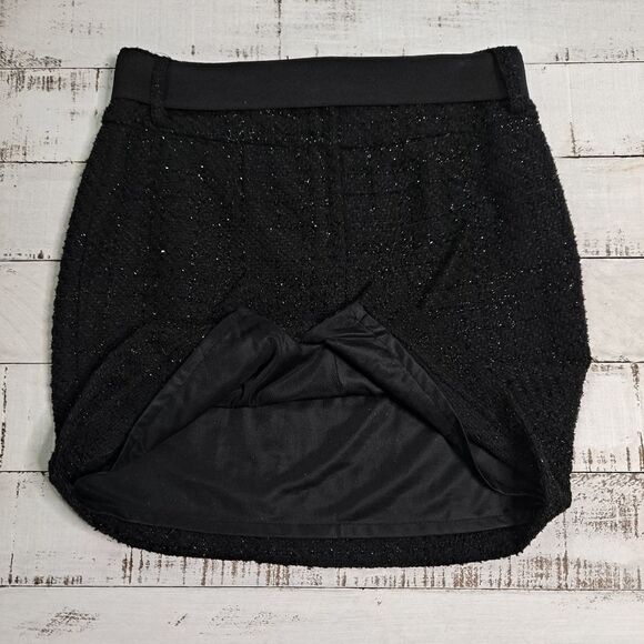 Maurices Black Belted Sparkling Mini Skirt Ebony 5/6 (Junior) - Picture 3 of 8